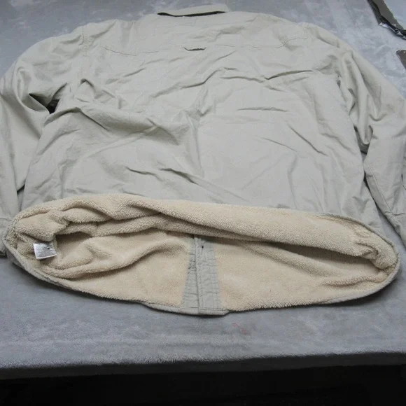 Levis Jacket Mens 3XL White Sherpa Fleece Lined Button Up Heavyweight Work Coat